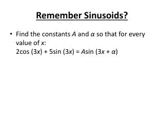 Remember Sinusoids?