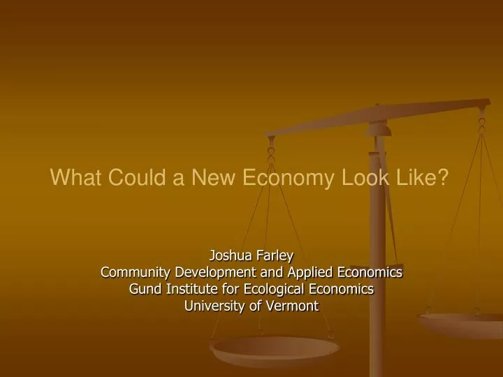 what could a new economy look like