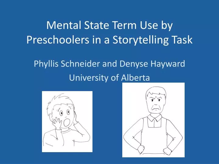 mental state term use by preschoolers in a storytelling task