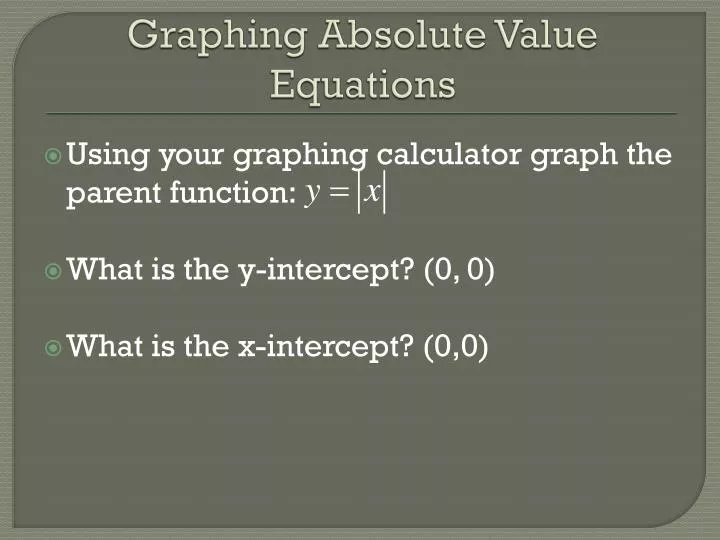 graphing absolute value equations