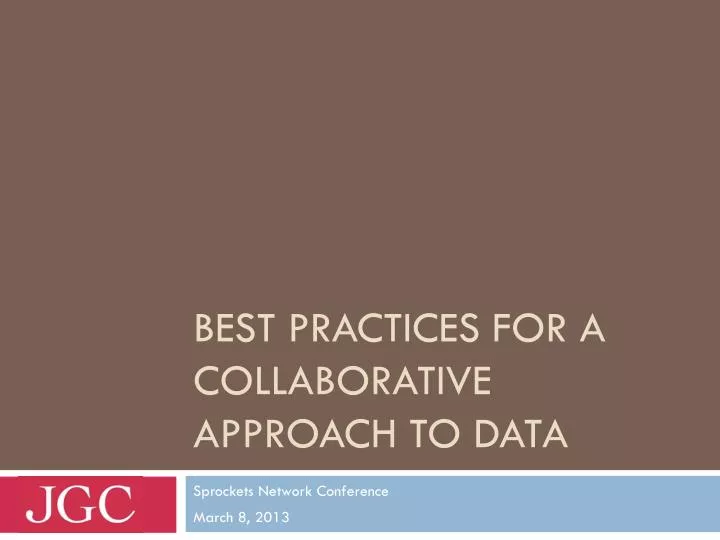 best practices for a collaborative approach to data