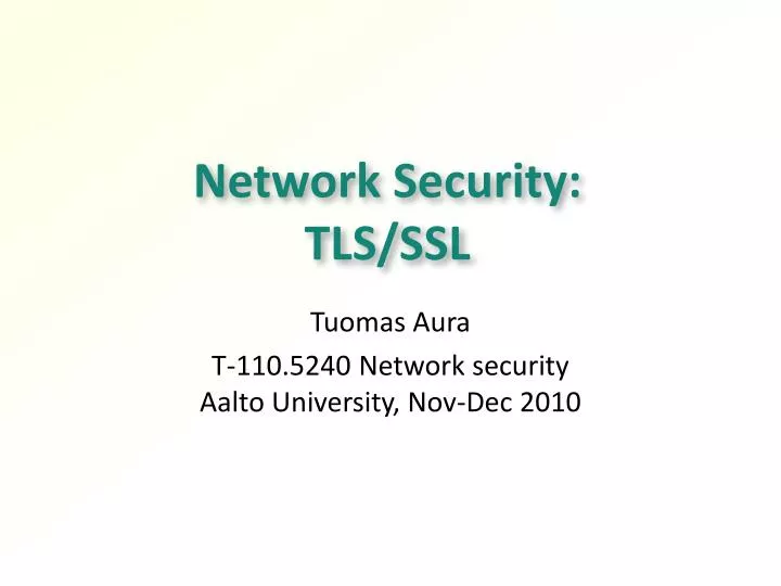 network security tls ssl