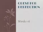 Quest for Perfection - slide 1