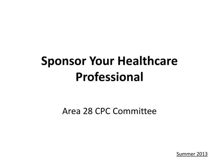 sponsor your healthcare professional