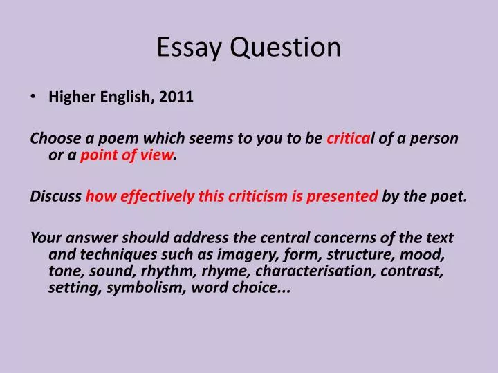 essay question