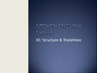 Spoken English Skills