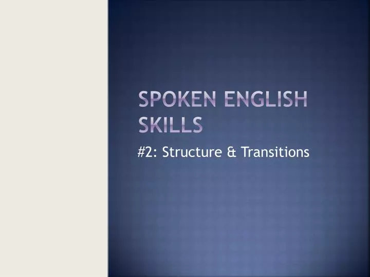 spoken english skills