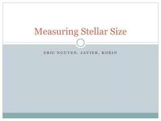 Measuring Stellar Size