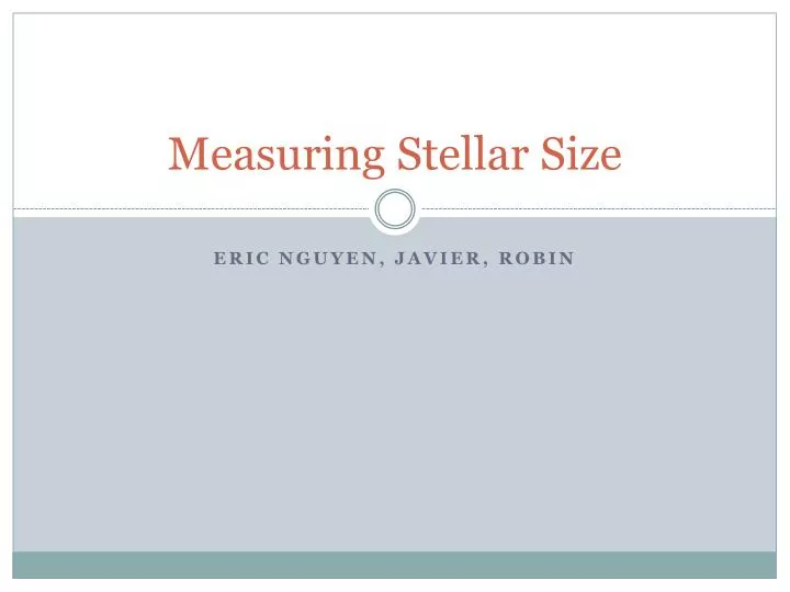 measuring stellar size