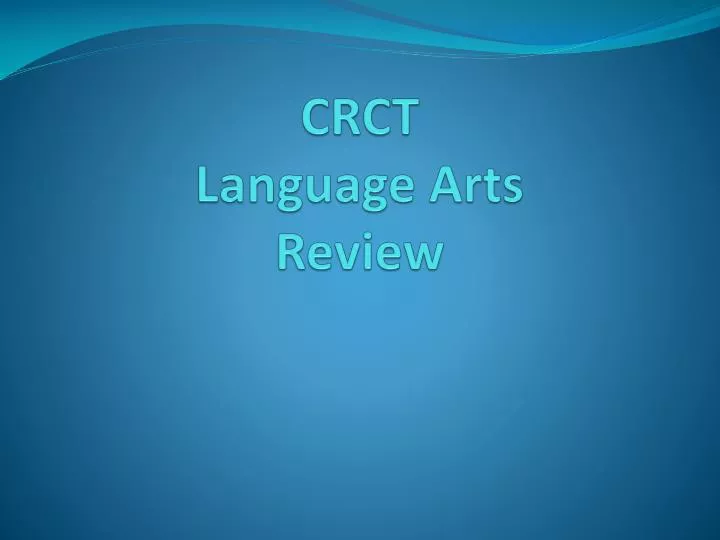 crct language arts review