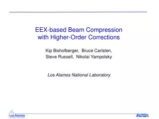 EEX-based Beam Compression with Higher-Order Corrections