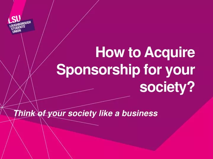 how to acquire sponsorship for your society