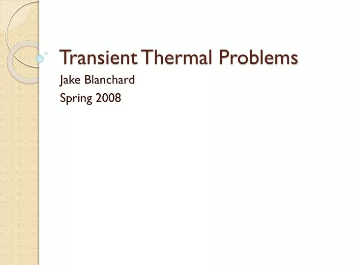 transient thermal problems