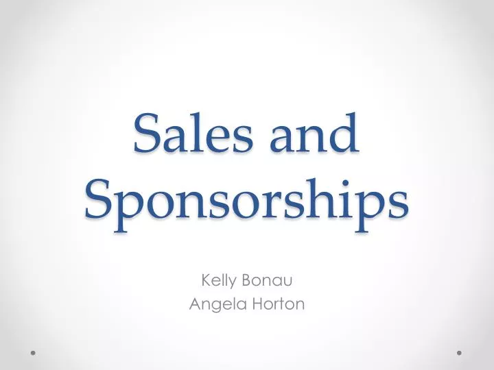 sales and sponsorships