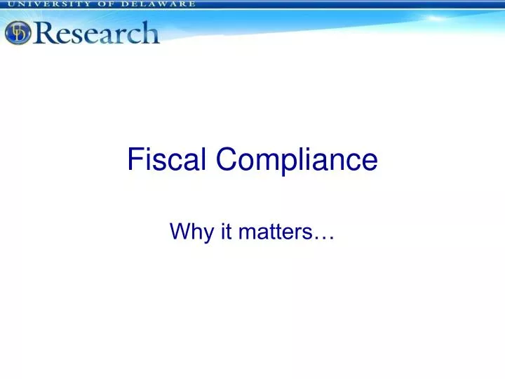 fiscal compliance