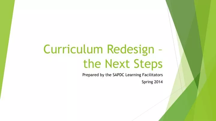 curriculum redesign the n ext steps