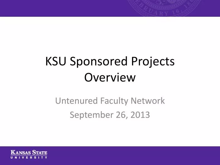 ksu sponsored projects overview