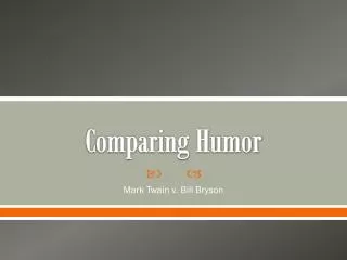 Comparing Humor