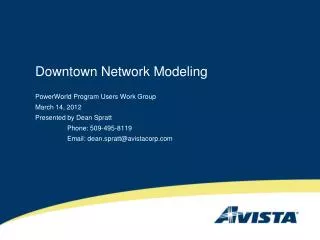 Downtown Network Modeling