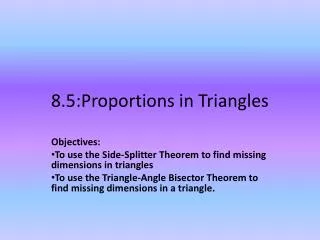 8 5 proportions in triangles