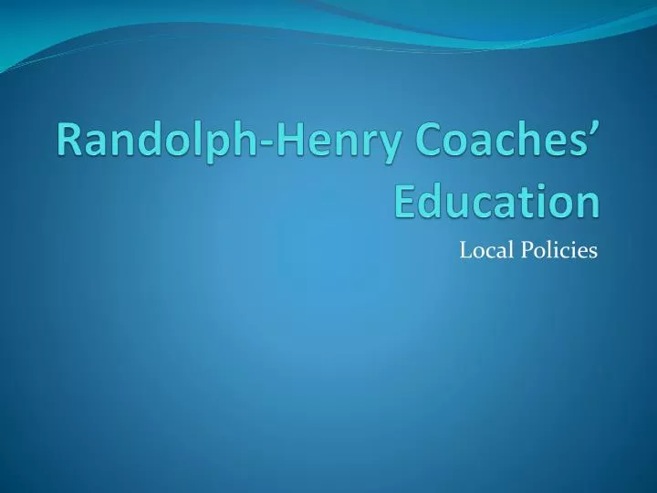 randolph henry coaches education
