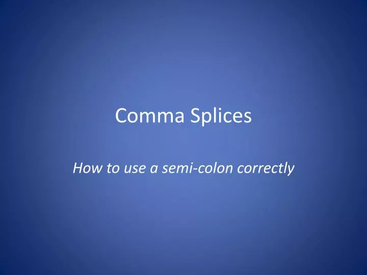 comma splices