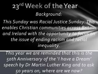 23 rd week of the year