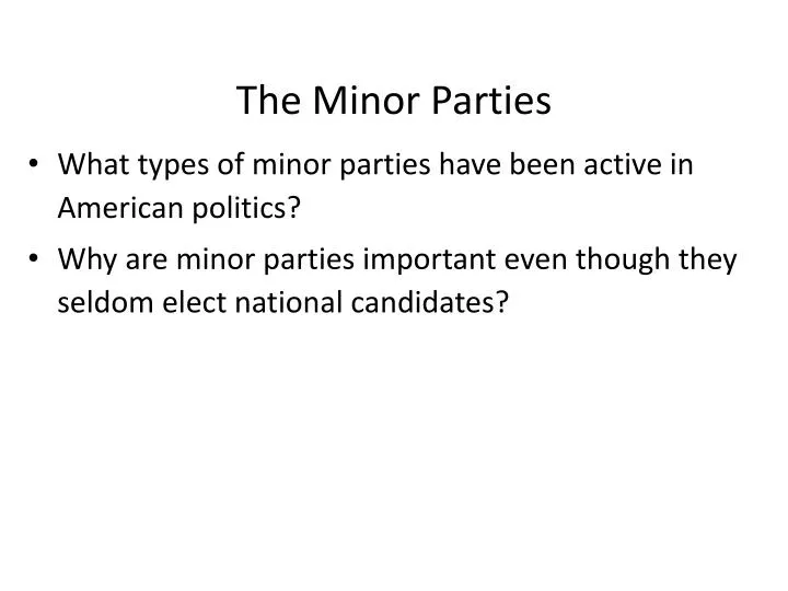 the minor parties