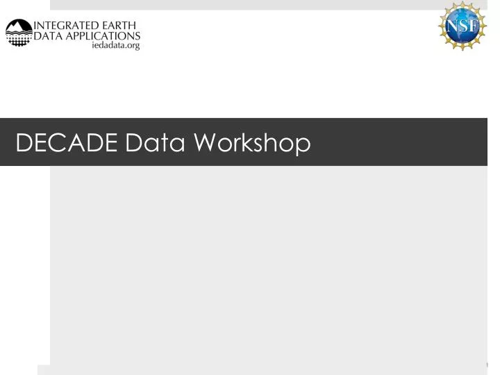 decade data workshop
