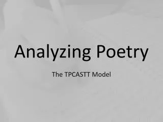 Analyzing Poetry