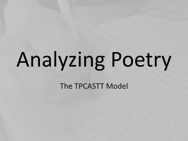 analyzing poetry