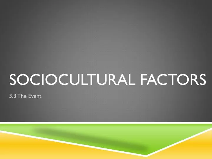 sociocultural factors