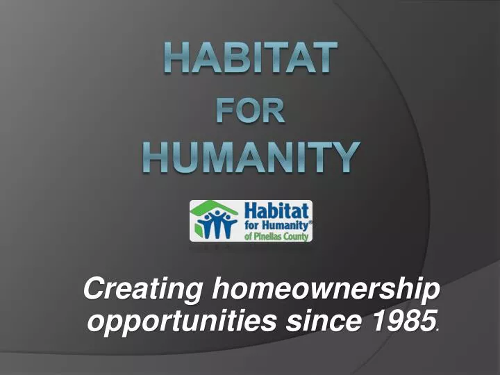 creating homeownership opportunities since 1985