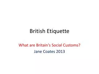 British Etiquette