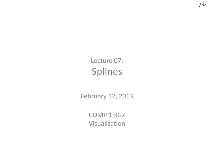 lecture 07 splines