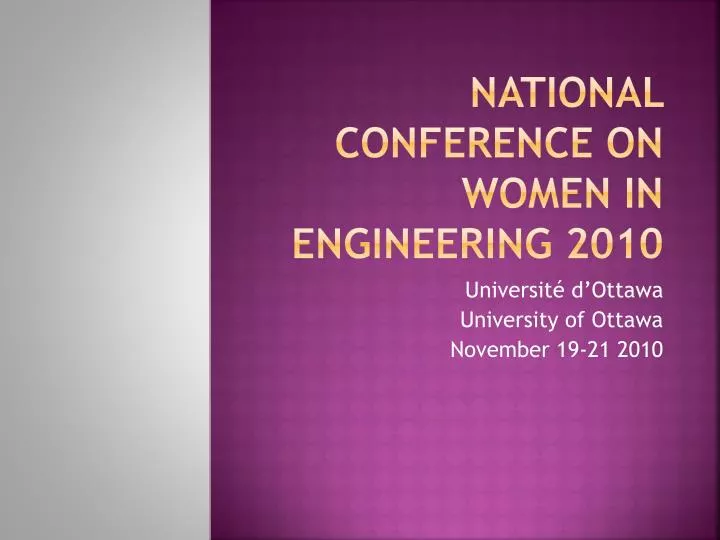 national conference on women in engineering 2010