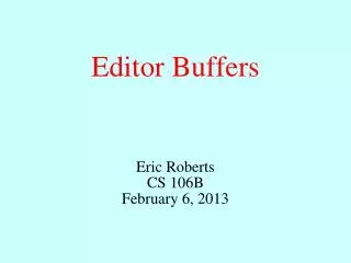 Editor Buffers