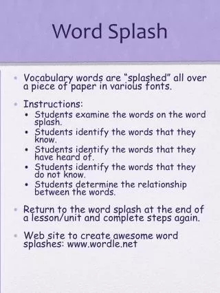word splash