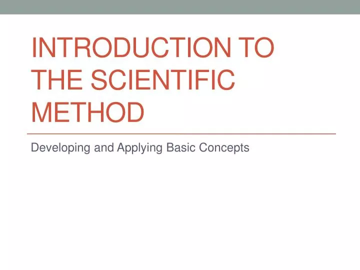 introduction to the scientific method