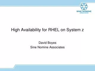 High Availability for RHEL on System z