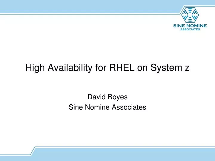 high availability for rhel on system z