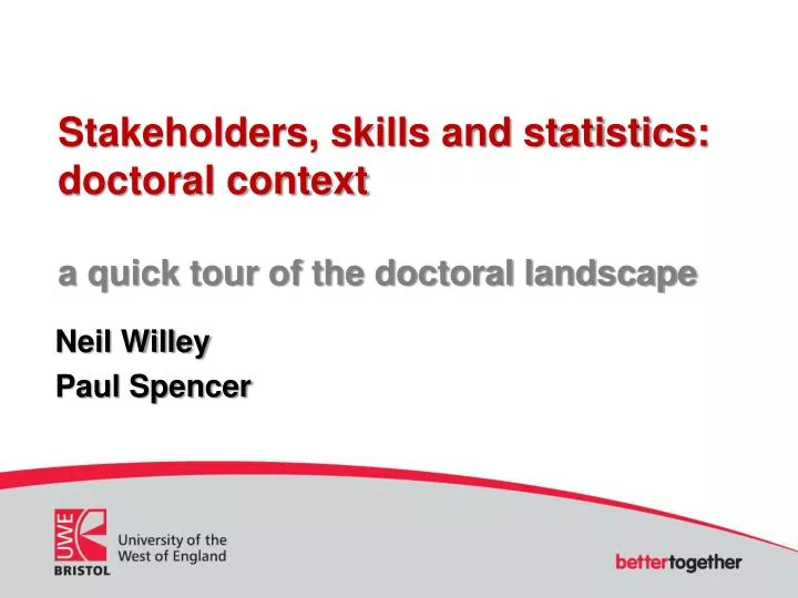 stakeholders skills and statistics doctoral context a quick tour of the doctoral landscape