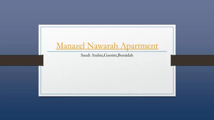 manazel nawarah apartment