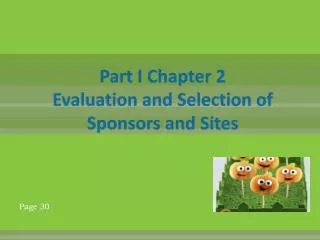 Part I Chapter 2 Evaluation and Selection of Sponsors and Sites