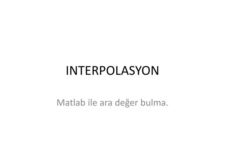 interpolasyon
