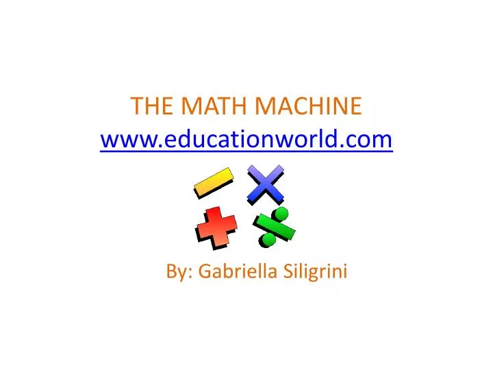 the math machine www educationworld com