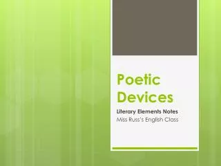 Poetic Devices