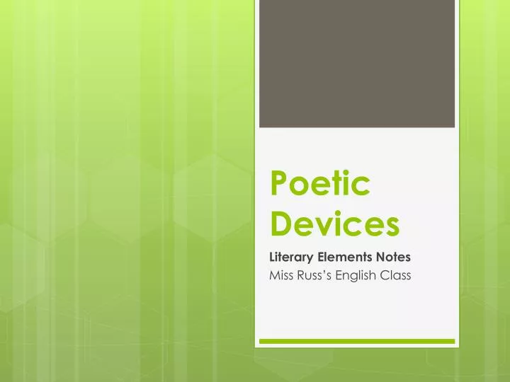 poetic devices powerpoint presentation