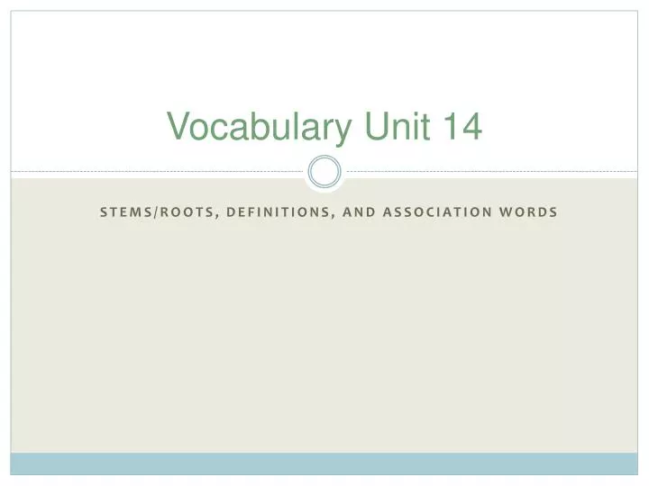 vocabulary unit 14