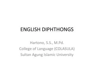 ENGLISH DIPHTHONGS
